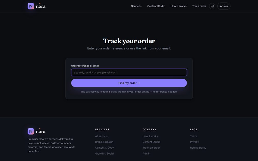 No-login order tracking page