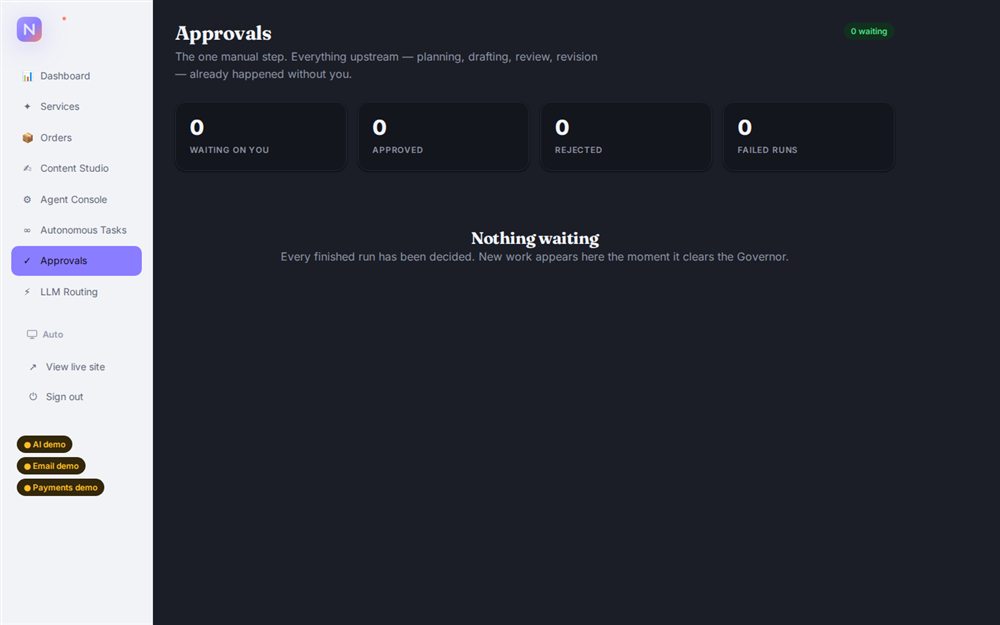 Approvals queue